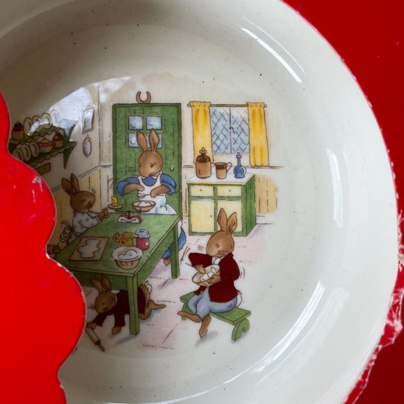 Vintage Bunnykins Royal Doulton Set Bone China bowl & spoon-NEW in box - Picture 9 of 10